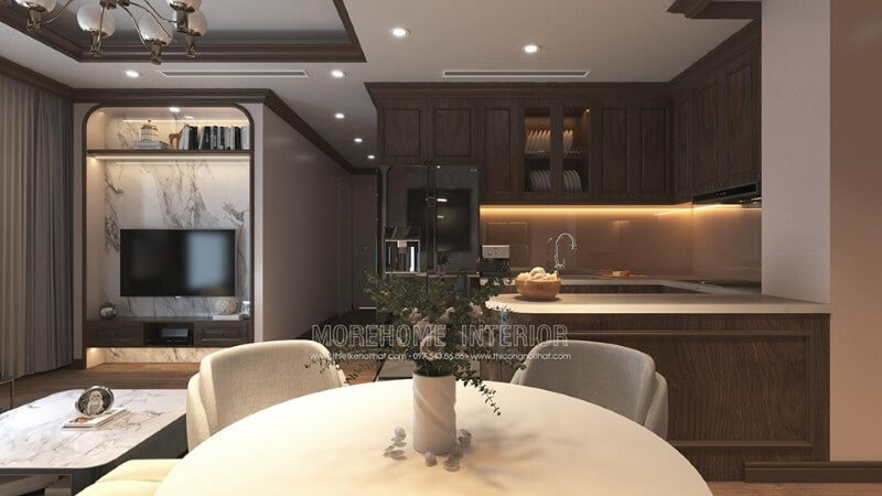 Nội thất phòng bếp chung cư tiện nghi phù hợp với mọi gia đình Thiết kế phòng bếp hiện đại