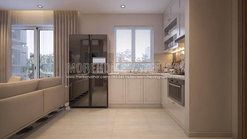 Thiết kế phòng bếp chung cư nhỏ với nội thất thông minh, tiết kiệm diện tích Thiết kế phòng bếp hiện đại