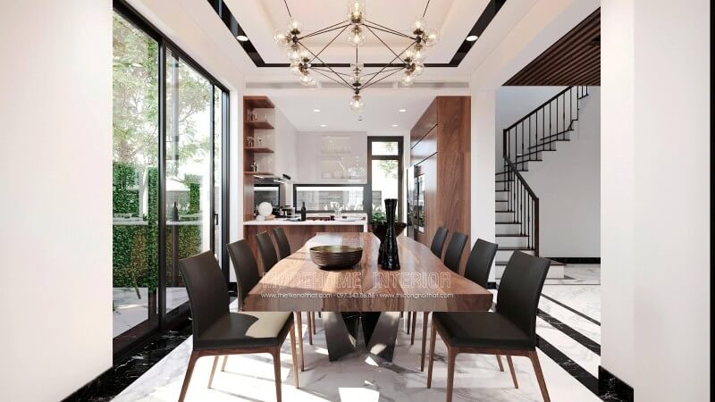 Mẫu thiết kế nôi thất phòng ăn biệt thự hiện đại Thiết kế phòng ăn biệt thự