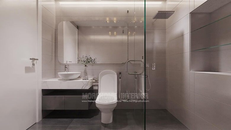 Việc thiết kế nhà vệ sinh phòng tắm theo phong cách hiện đại để mang lại sự thoải mái cho người sử dụng.