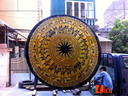 Tranh kính trống đồng Tranh kính trống đồng